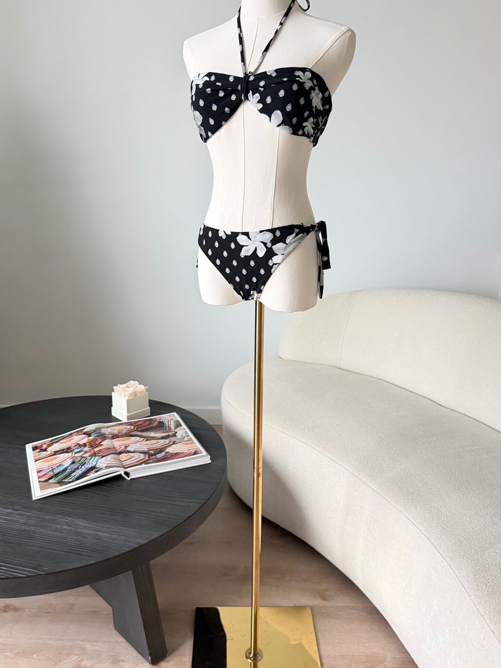 Athena Procopiou Floral Polka Dot Bikini Set Size 3 Medium Made In Italy $300